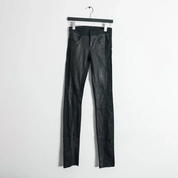 Helmut Lang Leather Front Pants - Picture 3 of 5